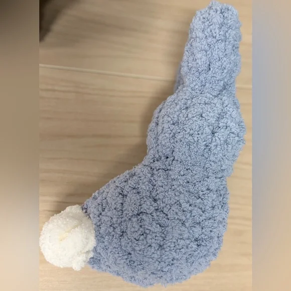 Handmade Hand Crafted Knit Blue Gray Bunny Easter Gift - Picture 3 of 3